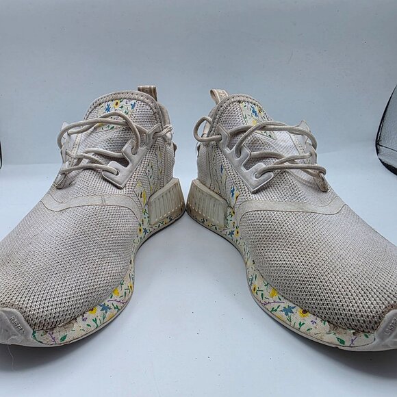 Adidas NMD R1 Girls Size 3 White Floral Athletic Shoes School Walking Outdoors - Picture 3 of 13